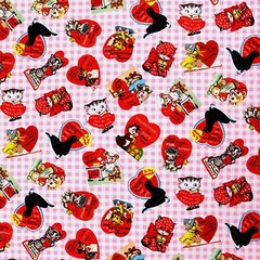 Michael Miller Vintage Valentine Greetings Cotton Fabric BTY x 44″ Wide