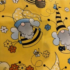 Honey Bee Gnome Fabric Bumble Bees Honey Cotton Apparel Quilting Fabric 2 Yards