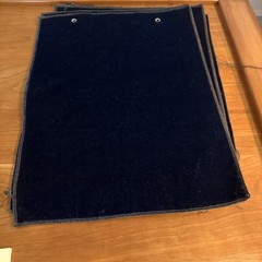 DESIGNER PLUSH MOHAIR BLUE VELVET WOOL MULTIUSE 4 FABRIC SAMPLES 13.5″X17.5″