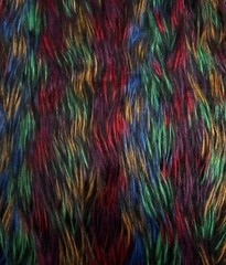 Faux Fur Shaggy 3″ Long Pile Fur Fabric 58″W SBY (Rainbow Burst) Soft, Colorful