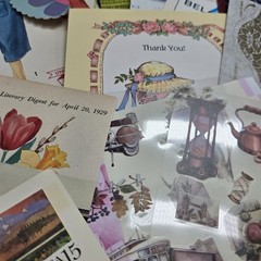 Junk Journal Lot 1 Lb Ephemera Trim Lace Fabric Craft Collage Paper Book Cover