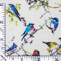 Nature Inspired Bird Print Fabric Dressmaking Table Runner & DIY Sewing Material
