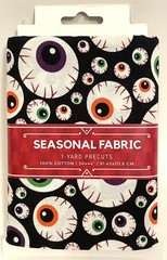David Textiles SEASONAL FABRIC. “EYEBALLS” Halloween. 1-Yard Precuts. 36×44 In.