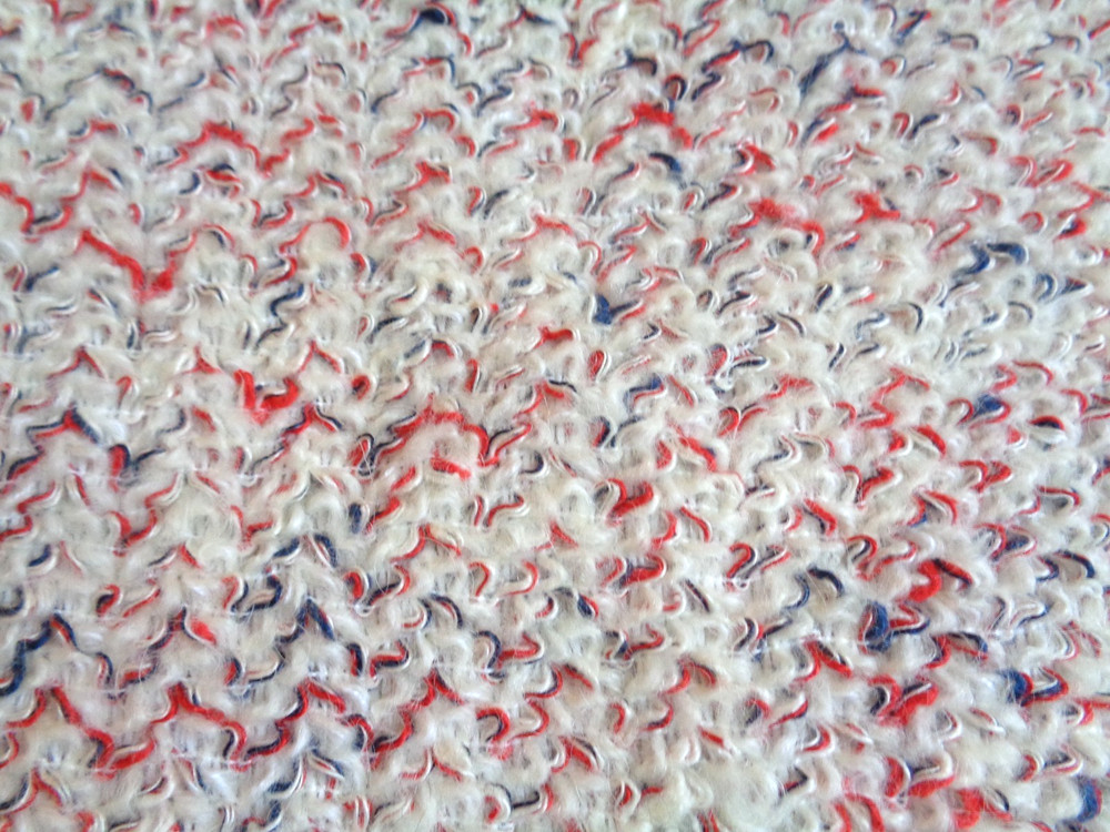 Bouclé Fabric 2 Yard Piece 58″ Width Remnant Red White Blue Boucle Decor Jacket