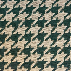 Hunter Green houndstooth Chenille Upholstery Drapery fabric by the yard 54” Wide