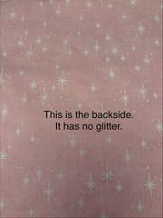 Vtg Glittery Pink White MCM Stars Sewing Fabric 22.5” x 140” Christmas