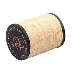 FANDOL 100% Natural Linen Thread Waxed for Bookbingding, Leather Beige