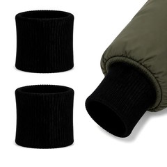 Black Knitted Ribbed Cuffs Replacement Jacket Stripes Rib Knit Trims Cuffs