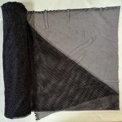 FISHNET STRETCH FABRIC BLACK & SILVER (Sold by-the-yard: 36” x 63” wide)
