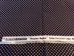 3/4 YD X 44″ VINTAGE “WHITE DOTS ON BLACK” by ROBERT KAUFMAN NEW COTTON #1975