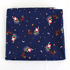 Dream Spinners Santa Sleigh Christmas Fabric Material 2+ Yards Blue Cotton