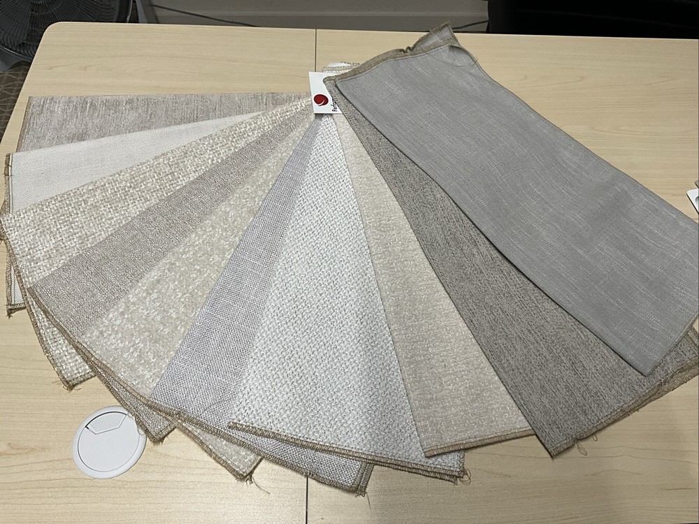 10 Pack Upholstery Samples Cream, Beige, Gray Ea ~17” X 19”