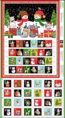 23″ X 44″ Panel Santa Paws Advent Calendar Panel Snowmen Cotton Fabric D411.10