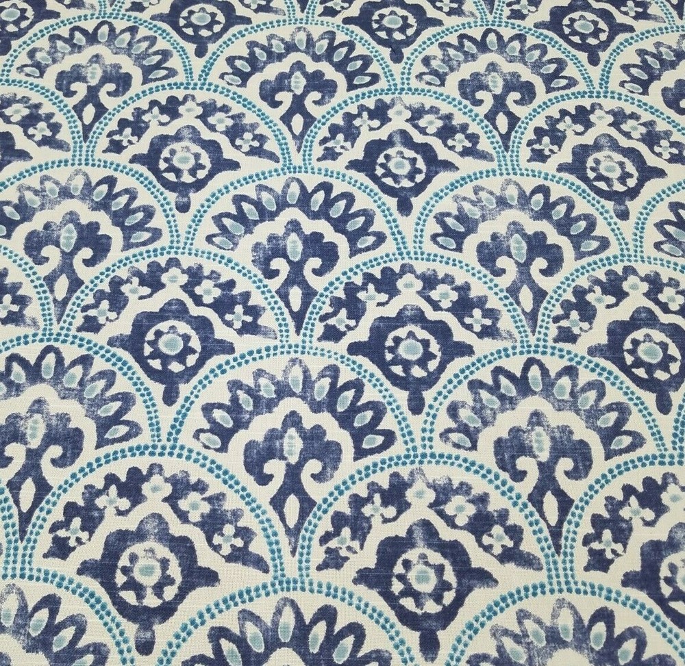 Tomini in Pool BTY Richloom 100% Cotton Slub Duck 54″ Wide Blue Fan