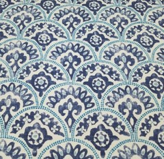Tomini in Pool BTY Richloom 100% Cotton Slub Duck 54″ Wide Blue Fan