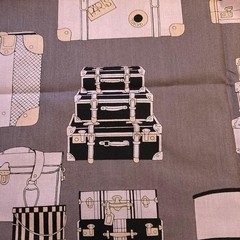 Alexander Henry Ghastly valise Luggage Gray USA Cotton Fabric 110×45cm