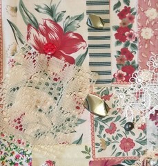 Slow stitch junk journal kit Vintage fabric pieces lace Sewing and Craft K#26
