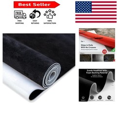 Elegant Black Suede Headliner Material 36”L x 60”W – Tube Packaged for Easy Use