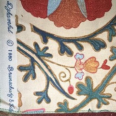 Brunschwig & Fils Dzhambul Print Floral Cotton Linen Fabric Multi/Cream 78265-04