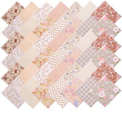 Layer Cake Fabric 42 Pcs 10″ x 10″ Pre-Cuts Vintage Light Brown for Quilting