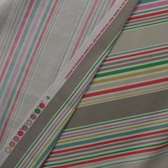 P KAUFMANN NAUTICAL STRIPE ZINC GREEN PINK RED MULTIUSE FABRIC BY YARD 54″W