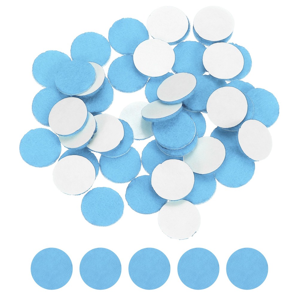 50 Pcs, Adhesive Felt Circles 1/2″ Round Non-Woven Felt Stickers Sky Blue