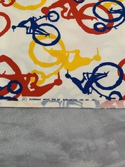 VTG 1972 Klopman Mills Retro Unique Bicyle Cyclist Figure Fabric Bright MCM
