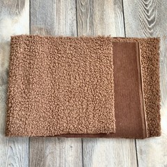 Double Sided Brown Teddy Bear Fleece & Corduroy Fabric 11″x59″ Sewing Remnant