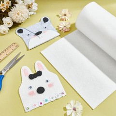 118×9.4 inch White Craft Felt Fabric Roll 2mm Thick Polyester for Sewing