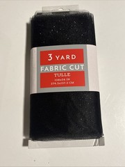 3 Yards Black Glitter Tulle 108”x 54” New