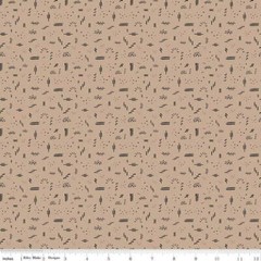 ‘Round the Mountain Dashed Tan Cotton Fabric