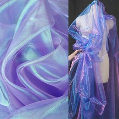 3.3 Yard Magic Purple Organza Fabric with Holographic 3.3Yard,