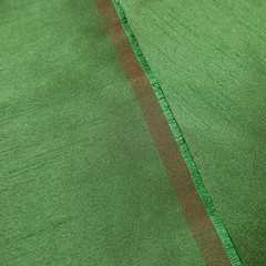 EMERALD GREEN BROWN TWO TONE FAUX SILK DUPIONI FABRIC FOREST 58″ BY THE YARD