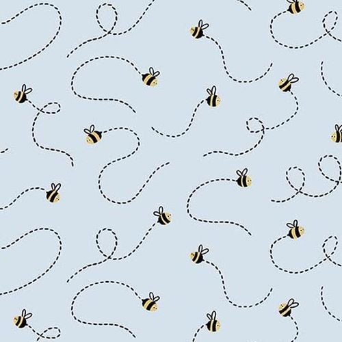 Bee Kind & Curious By Quilting Treasures – Blue Bee Swirl #31240-B