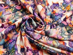 1m x 1.50m Cotton Jersey Unicorn Sold By The Metre