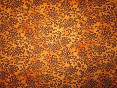 COFFEE BEANS ROAST JAVA BROWN ORANGE COTTON FABRIC FQ