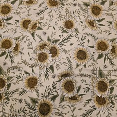 New, Unwashed Timeless Treasures Fabrics Of SoHo Sunflower And Bee Pattern