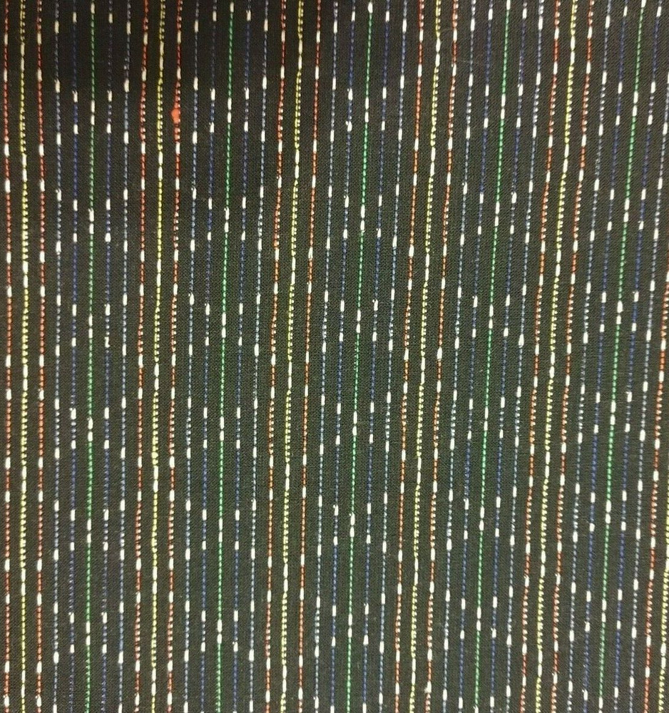 Pinstripe Abstract Blue Multicolor Fabric Slight Stretch 2+ Yds (75″ L x 45″ W)