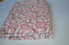 5 Yard Hand Block Print Floral Fabric 100%Cotton NO TARRIF CHARGES 100%✅ZK_211#