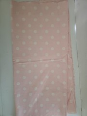 Fabric Remnant Material 24×90″ Cut Stains Fade Peach Pink Polka Dot Distressed