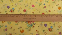 Spring Into Spring Cotton Fabric Pat Yuille for MMFab Yellow Fun Flowers 33 x 54