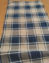 Brand Unknown Futon Side Panel Check Fabric Vintage Beige Indigo 32×158 cm