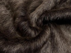 Super Luxury Faux Fur Fabric Material SUEDE BACKED DARK BROWN
