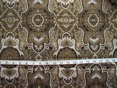 1 yd 100% Cotton Fabric “Buttercream” Metallic Gold, Black, Grey &Pale Grey