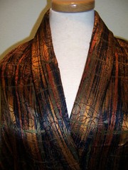 2.5yd DESIGNER FABRIC ITALIAN BLACK GOLD RUST BRICK SATIN FACED MATELASSE PANELS