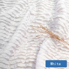 Chiffon Fabric Frilly DIY Costume Dress Materials Ruffled Solid Thin 100X150cm