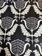 Fabric Lot 3 Yd 54 W Waverly Garden Party “One Wish” Floral Damask Black White