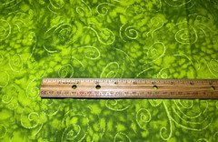 26-3-39 COTTON FABRIC 1/2 YARD-18 X 43″=GREEN SWIRLS-CLOTHWORKS-CRAFTS,QUILTING