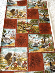 Vtg House ‘N Home Fabrics Screen Print #191A Ducks & Birds 1 Yd 34.5 In X 44” W