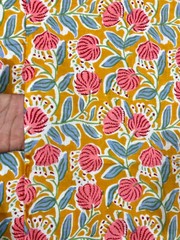 20 Yard Hand Block Print Handmade Cotton Indian Natural Sewing Crafts Fabric